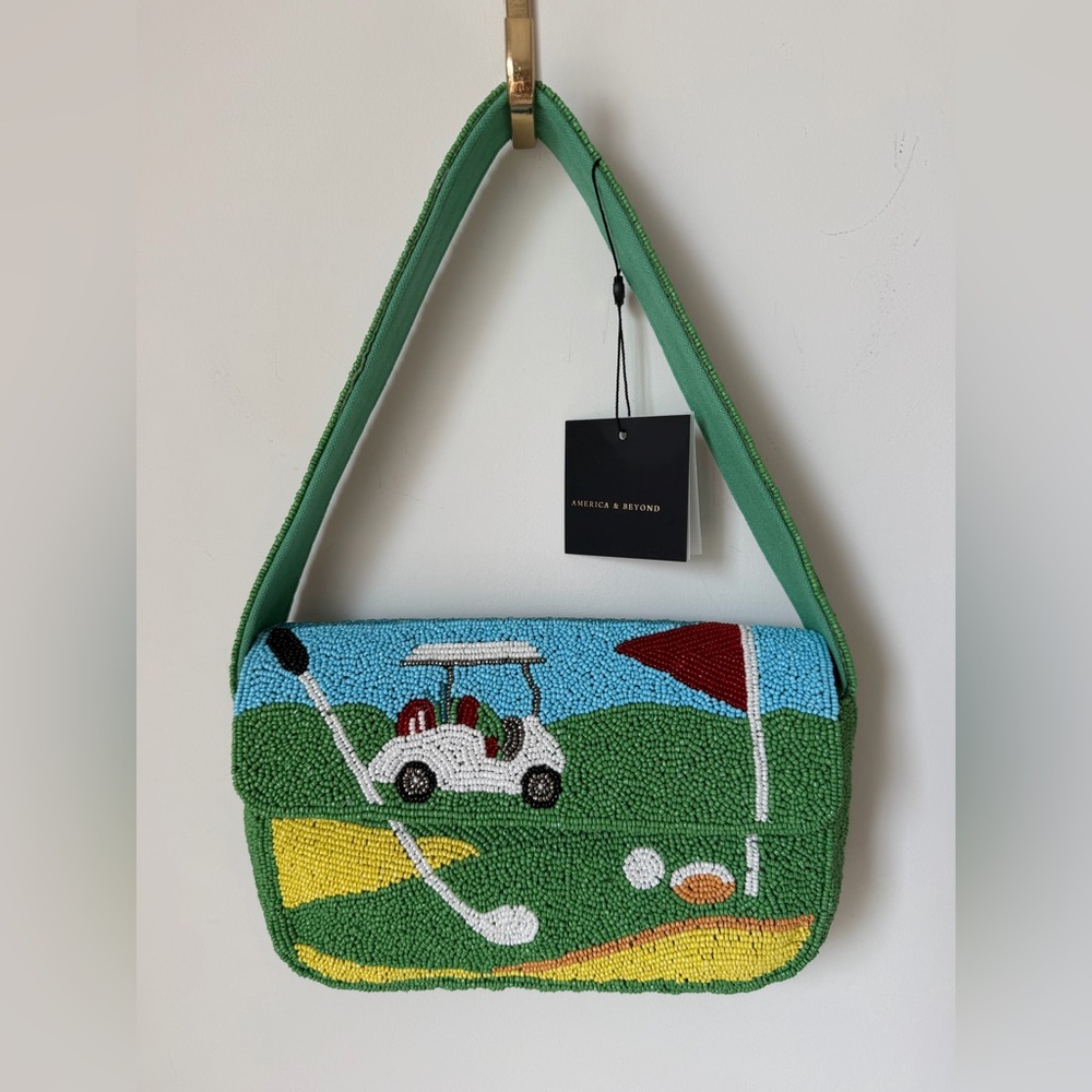 America & Beyond Beaded Golf course Cart shoulder bag